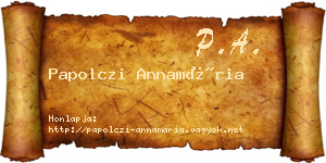 Papolczi Annamária névjegykártya